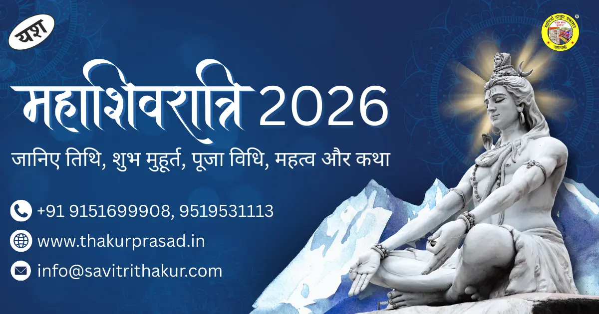 You are currently viewing MahaShivratri 2026: महाशिवरात्रि 2026 कब है? पूजा मुहूर्त, व्रत विधि कथा और महत्व — ठाकुर प्रसाद पंचांग के अनुसार
